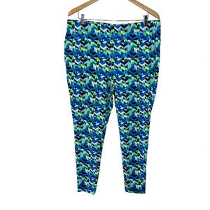 Livi Active Lane Bryant Athletic Knit Leggings Plus Size 18/20 Geometric Neon